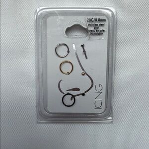 ICING Stainless Steel Nose Ring Set - Multi-Color